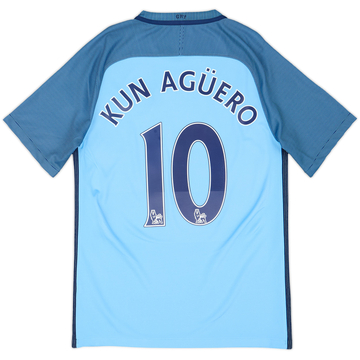 2016-17 Manchester City Home Shirt Kun Aguero #10 - 8/10 - (S)
