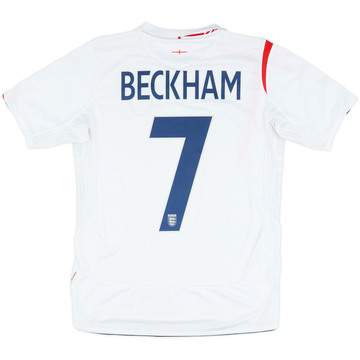 2005-07 England Home Shirt Beckham #7 - 7/10 - (XL.Boys)