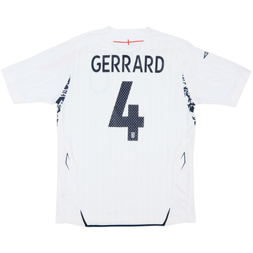 2007-09 England Home Shirt Gerrard #4 - 8/10 - (M)