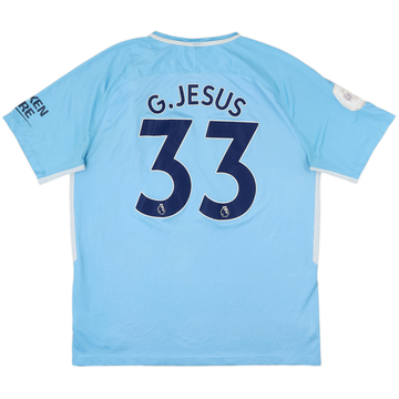 2017-18 Manchester City Home Shirt Jesus #33 - 5/10 - (XL)