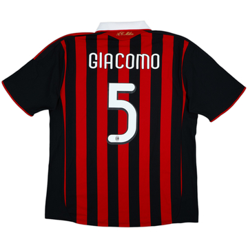 2009-10 AC Milan Home Shirt Giacomo #5 - 7/10 - (XL)