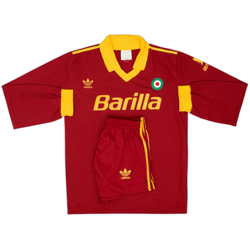 1991-92 Roma Home L/S Shirt & Shorts - 9/10 - (S)