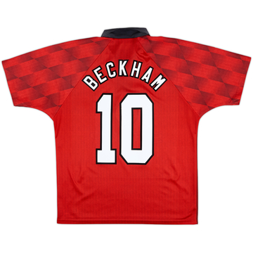 1996-98 Manchester United Home Shirt Beckham #10 - 7/10 - (M)