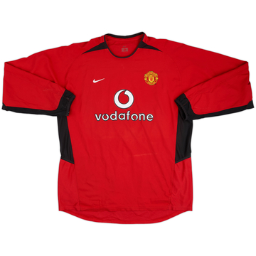 2002-04 Manchester United Home L/S Shirt - 6/10 - (XL)