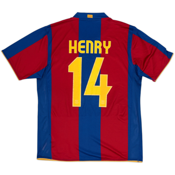 2007-08 Barcelona Home Shirt Henry #14 - 8/10 - (M)