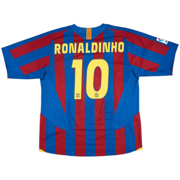 2005-06 Barcelona Home Shirt Ronaldinho #10 - 8/10 - (XL)