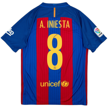 2016-17 Barcelona Home Shirt A.Iniesta #8 - 10/10 - (S)