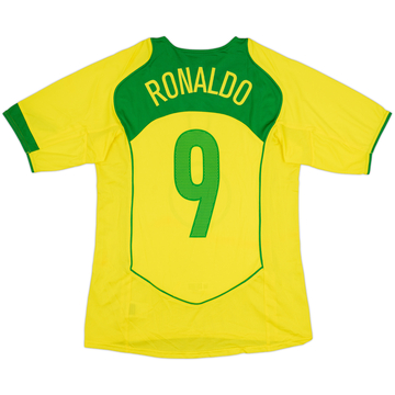 2004-06 Brazil Home Shirt Ronaldo #9 - 9/10 - (M)