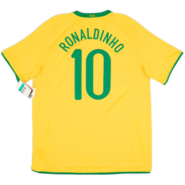 2008-10 Brazil Home Shirt Ronaldinho #10 (XL)