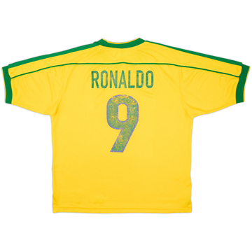 1998-00 Brazil Home Shirt Ronaldo #9 - 5/10 - (L)