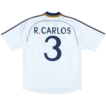 1998-00 Real Madrid Home Shirt R.Carlos #3 - 8/10 - (L)