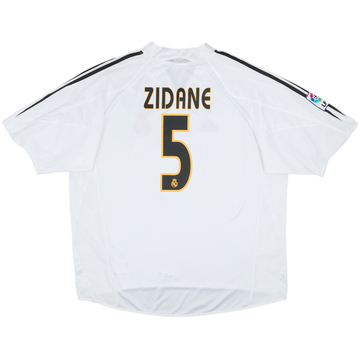 2004-05 Real Madrid Home Shirt Zidane #5 - 9/10 - (XL)