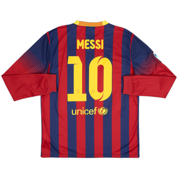2013-14 Barcelona Home L/S Shirt Messi #10 - 7/10 - (L)