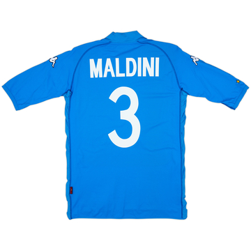 2002 Italy Home Shirt Maldini #3 - 6/10 - (L)