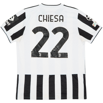 2021-22 Juventus Home Shirt Chiesa #22 - 5/10 - (L)