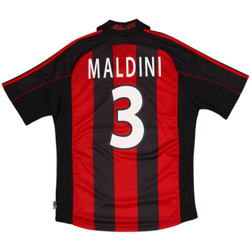 2000-02 AC Milan Home Shirt Maldini #3 - 8/10 - (M)
