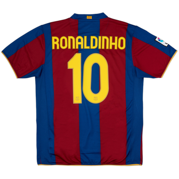 2007-08 Barcelona Home Shirt Ronaldinho #10 - 10/10 - (L)