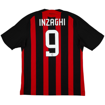 2008-09 AC Milan Home Shirt Inzaghi #9 - 5/10 - (XL)