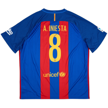 2016-17 Barcelona Home Shirt A.Iniesta #8 - 10/10 - (XXL)