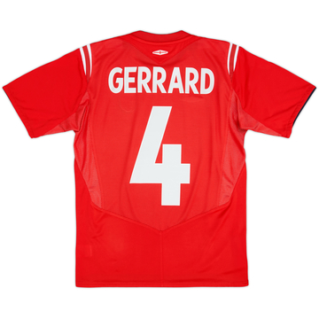 2004-06 England Away Shirt Gerrard #4 - 8/10 - (XL.Boys)