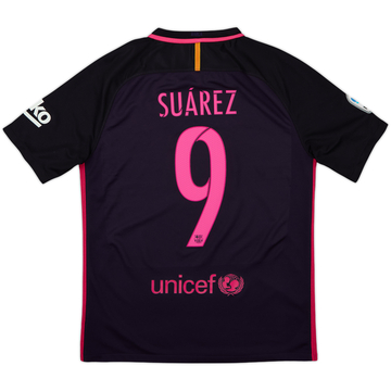 Camiseta de visitante del Barcelona 2016-17 Suarez #9 - 8/10 - (M)