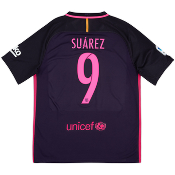 2016-17 Barcelona Away Shirt Suarez #9 - 6/10 - (L)
