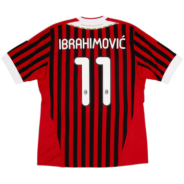 2011-12 AC Milan Home Shirt Ibrahimovic #11 - 9/10 - (L)
