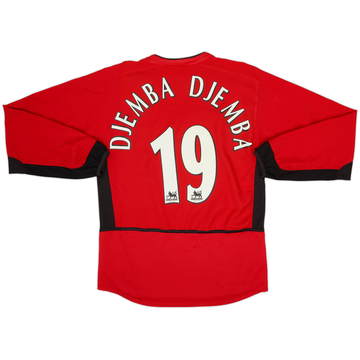 2002-04 Manchester United Home L/S Shirt Djemba Djemba #19 - 5/10 - (S)