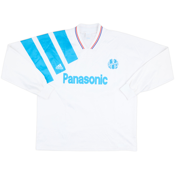 1991-92 Olympique Marseille Home L/S Shirt - 7/10 - (XL)