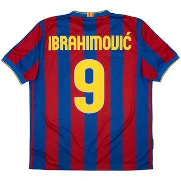 2009-10 Barcelona Home Shirt Ibrahimovic #9 - 7/10 - (L)