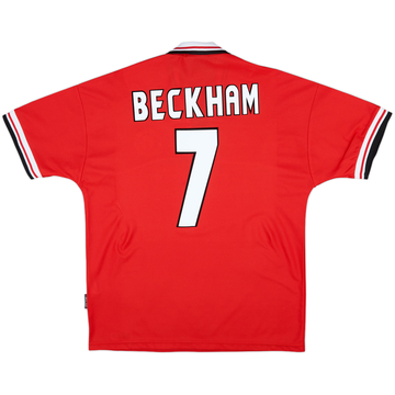 1998-00 Manchester United Home Shirt Beckham #7 - 8/10 - (L)
