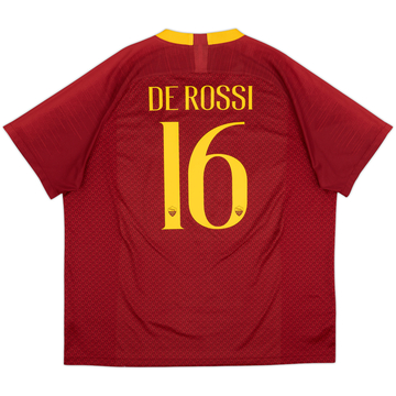 2018-19 Roma Home Shirt De Rossi #16 - 10/10 - (XXL)