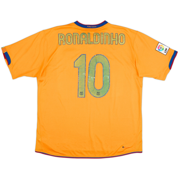 2006-08 Barcelona Away Shirt Ronaldinho #10 - 4/10 - (XL)