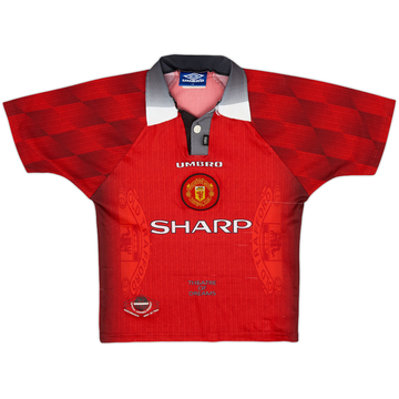 1996-98 Manchester United Home Shirt - 7/10 - (L.Boys)