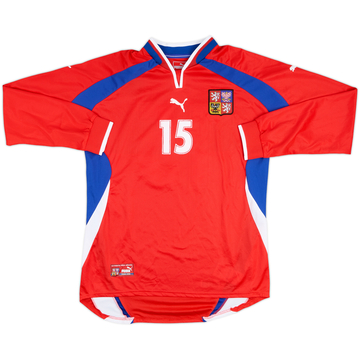 2001 Czech Republic Match Issue Home L/S Shirt #15 (Latal)