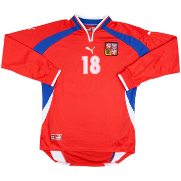 2001 Czech Republic Match Issue Home L/S Shirt #18 (Rada)