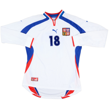 2001 Czech Republic Match Issue Away L/S Shirt #18 (Vlcek)