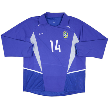 2002-04 Brazil Match Issue Away L/S Shirt #14