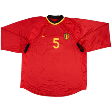 2000 Belgium Match Issue Home L/S Shirt #5 (Clement)