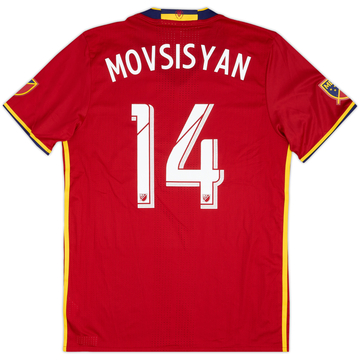 2016-17 Real Salt Lake Authentic Home Shirt Movsisyan #14 - 9/10 - (L)