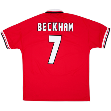 1998-00 Manchester United Home Shirt Beckham #7 - 9/10 - (XL)