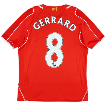 2014-15 Liverpool Home Shirt Gerrard #8 - 7/10 - (L.Boys)