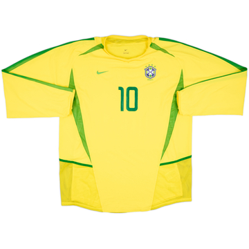 2002-04 Brazil Match Issue Home Shirt #10