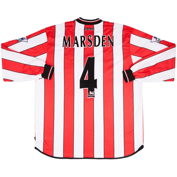 2001-03 Southampton Match Issue Home L/S Shirt Marsden #4