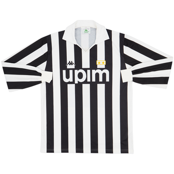 1989-90 Juventus Basic Home L/S Shirt - 7/10 - (XL)