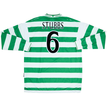 Camiseta de manga larga de local del Celtic 1999-01 Stubbs #6 - 4/10 - (XXL)