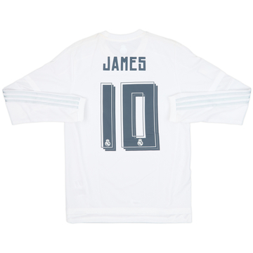 2015-16 Real Madrid Home L/S Shirt James #10 (S)