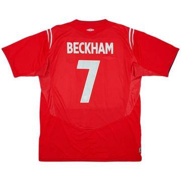 2004-06 England Away Shirt Beckham #7 - 7/10 - (L)