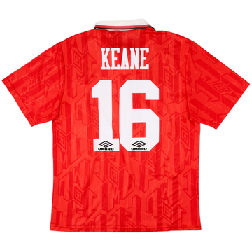 1992-94 Manchester United Home Shirt Keane #16 - 6/10 - (L)