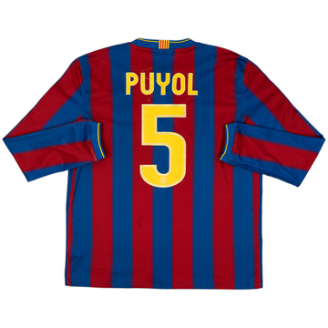 2009-10 Barcelona Home L/S Shirt Puyol #5 - 6/10 - (L)